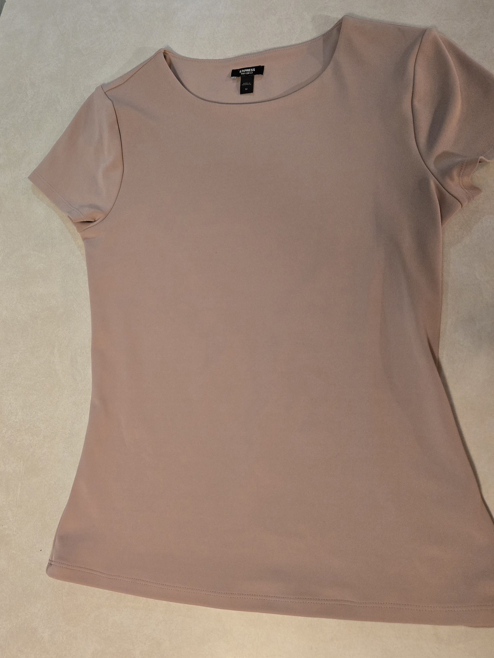 Express Women's Short Sleeve Crew Neck Top - Blush
